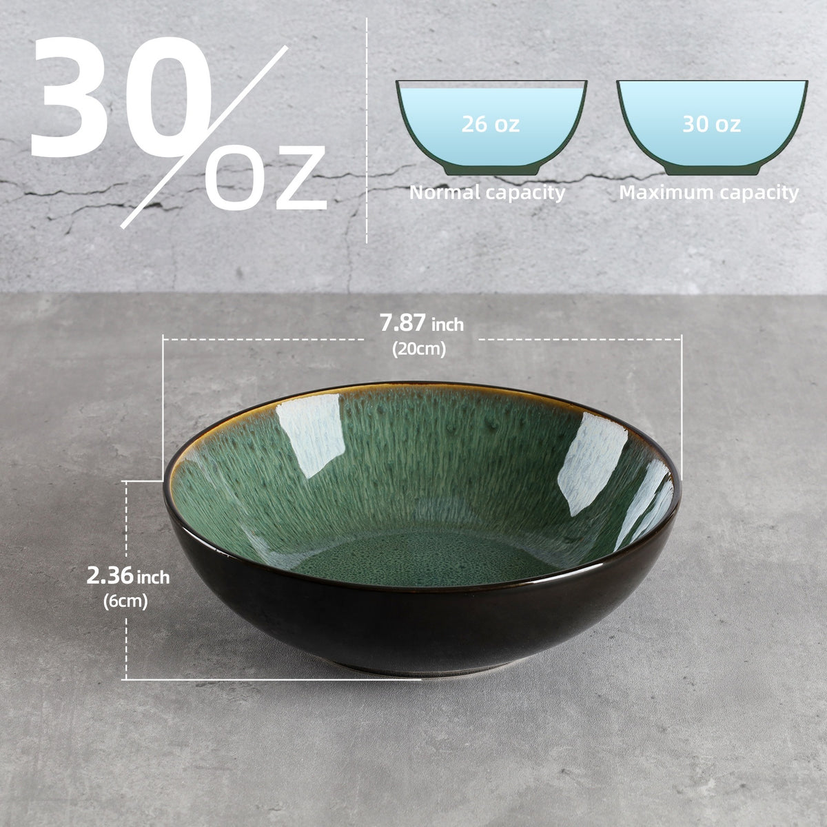 Creative Western Kiln Change Peacock Green Bowl 30oz - Elegant Home Essential