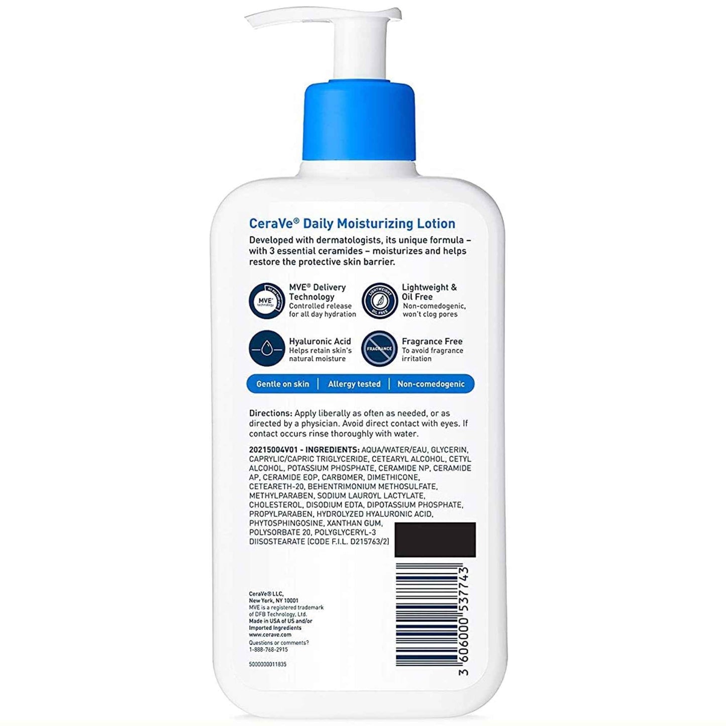 Facial Cleanser CeraVe® Hydrating Cleanser Lotion 12 oz. Pump Bottle Unscented