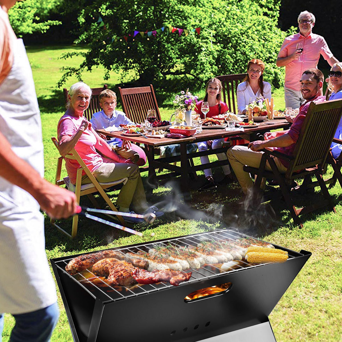 Portable Charcoal Grill - Foldable BBQ Grill for Camping, Garden & Outdoor Travel