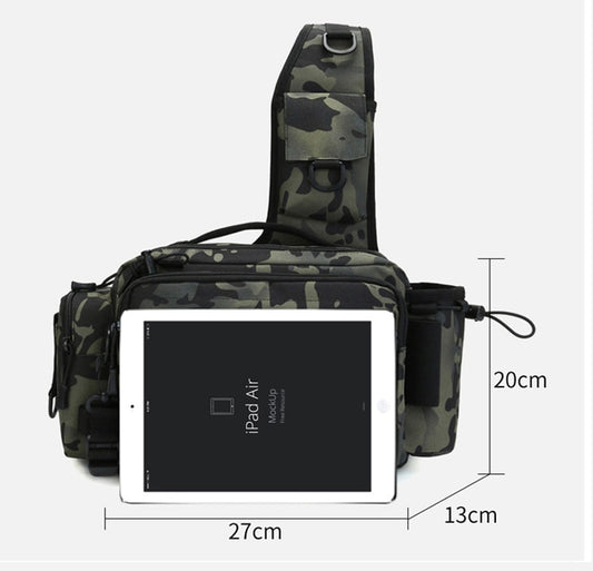 Multifunctional Fishing Tackle Bag X232G - Shoulder, Crossbody & Waist Pack