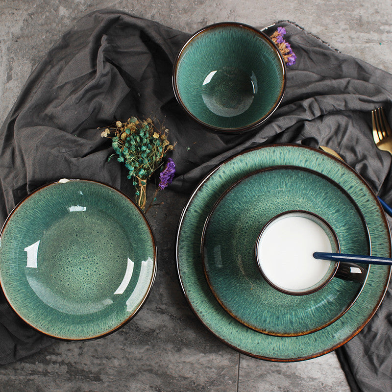 European-style Retro Plates - Vintage Flat Bowls and Plates Collection