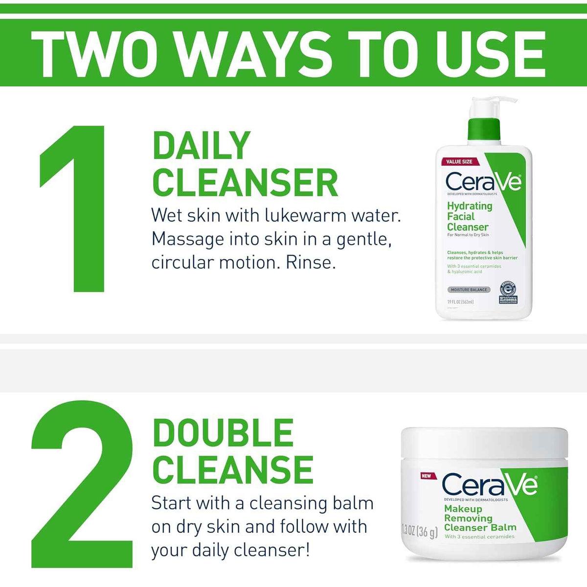 Facial Cleanser CeraVe® Hydrating Lotion 16 oz. Pump Bottle Unscented
