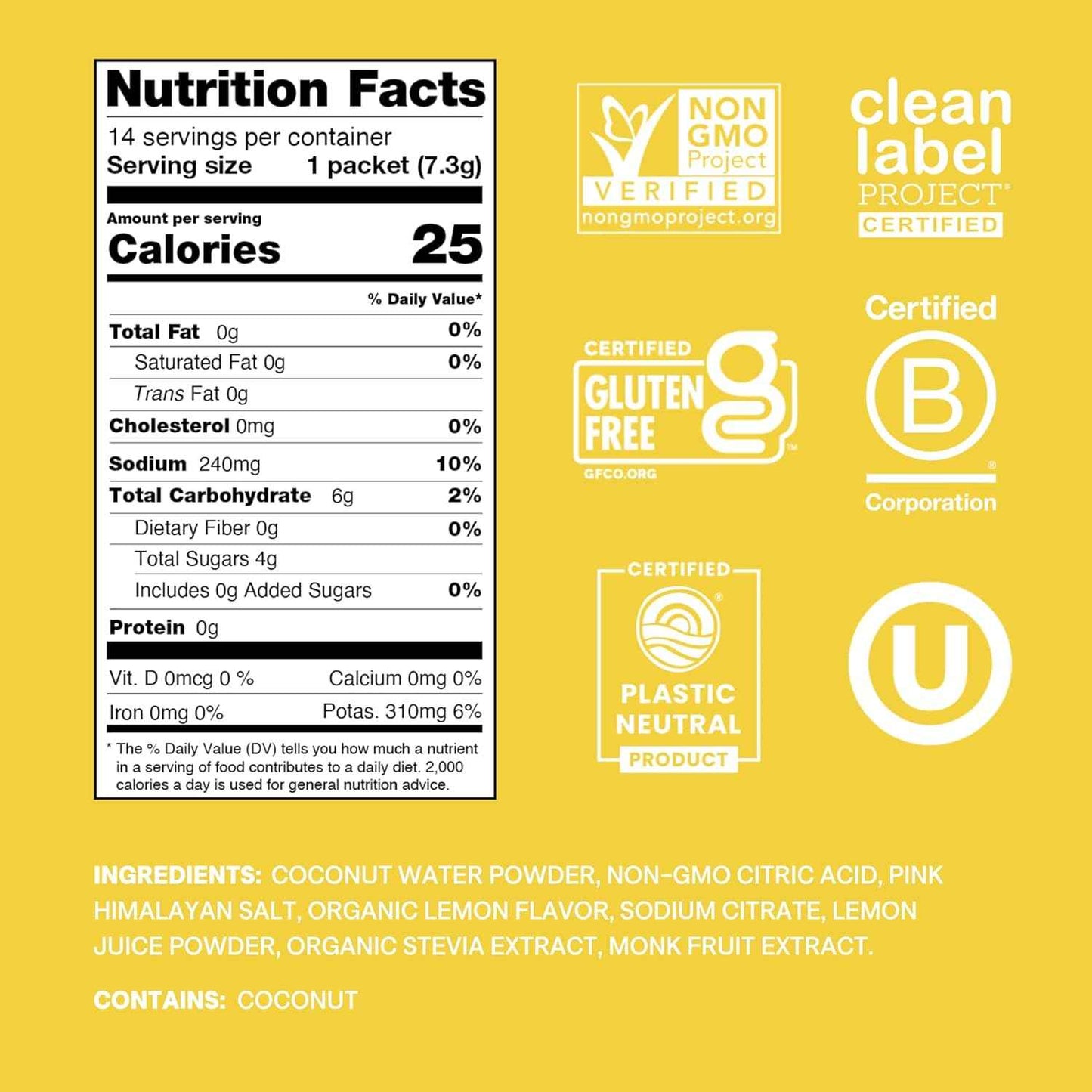 Oral Electrolyte Solution Cure® Lemonade Flavor 7.3 Gram Electrolyte