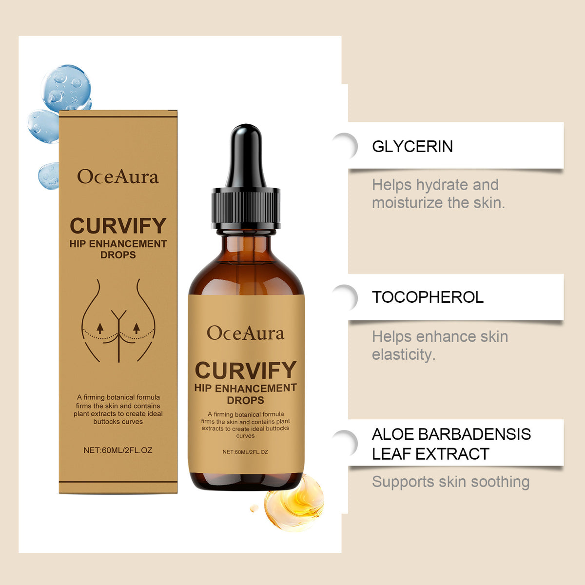 Curvify Hip Enhancement Drops for Natural Volume and Curves