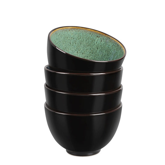 Creative Western Food  Kiln Change Peacock Green Bowl 24oz Bowl Set Of 4