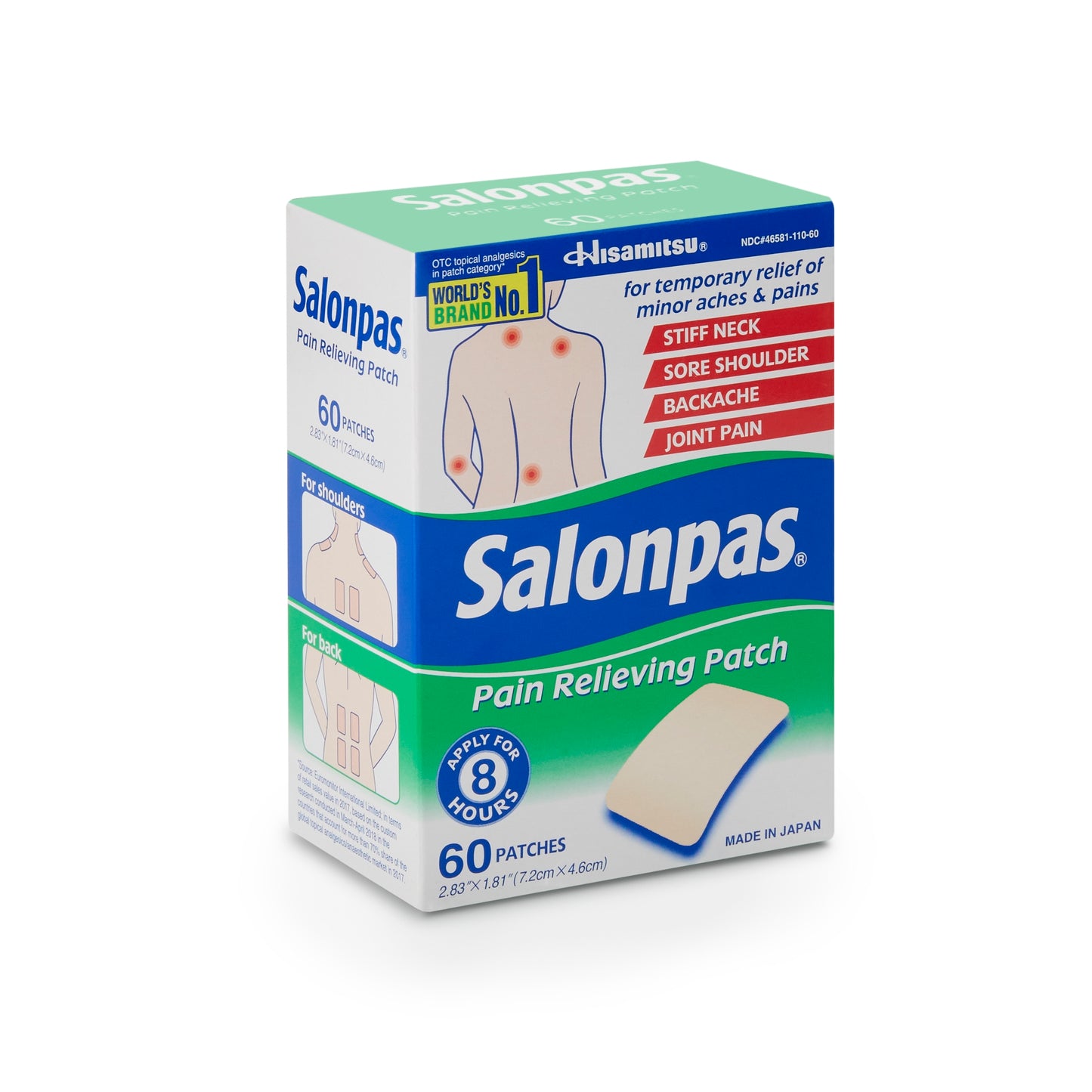 Salonpas® Pain Relief Patch with Camphor, Menthol, Methyl Salicylate