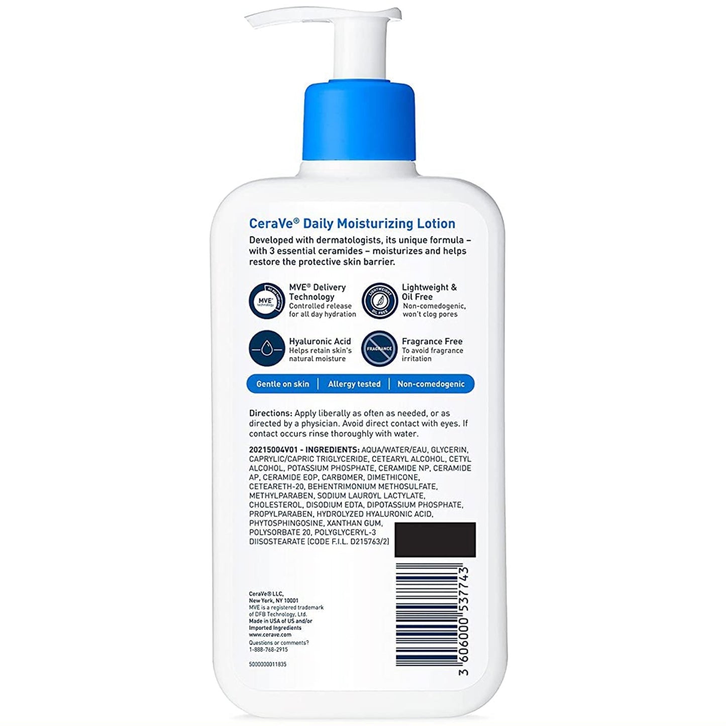 Facial Cleanser CeraVe® Hydrating Cleanser Lotion 12 oz. Pump Bottle Unscented