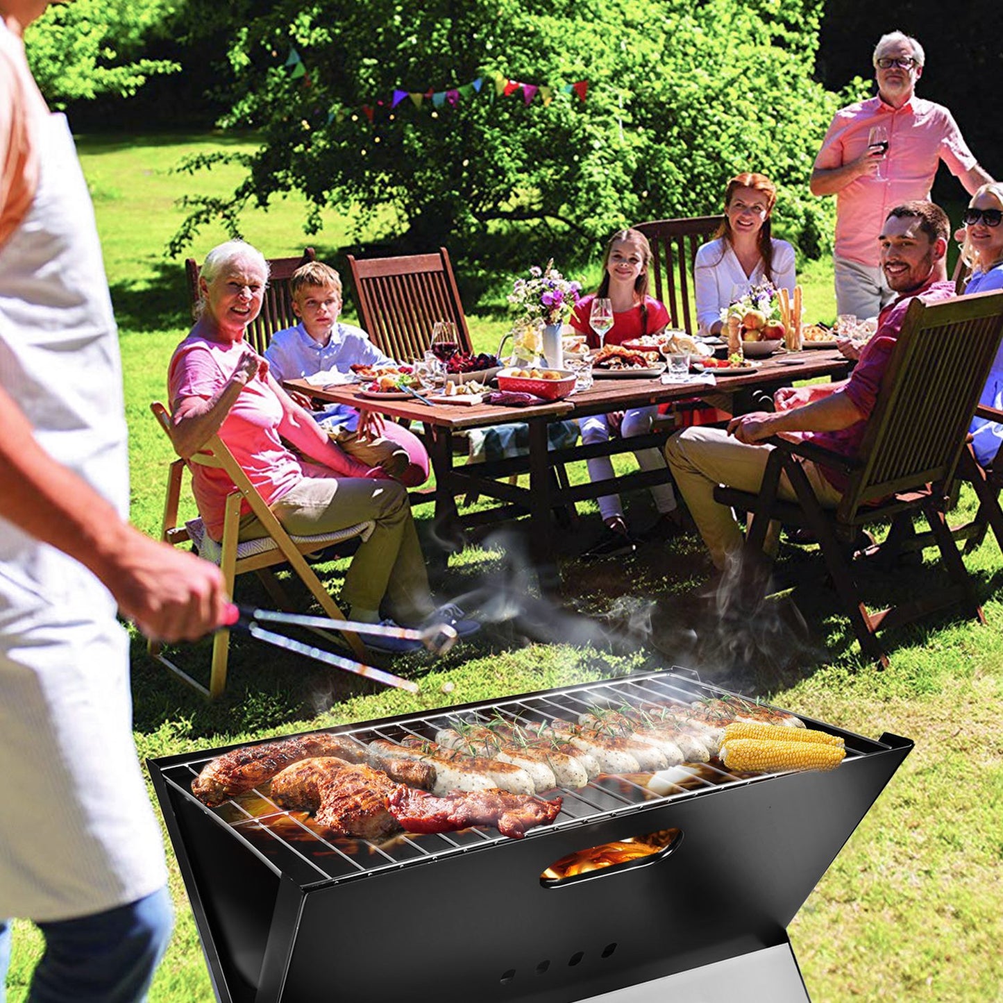 Portable Charcoal Grill - Foldable BBQ Grill for Camping, Garden & Outdoor Travel