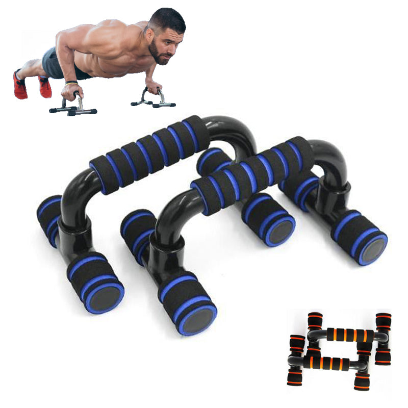 H-Shaped Push-Up Stand for Effective Chest Training with Sponge Grip ABS Bars