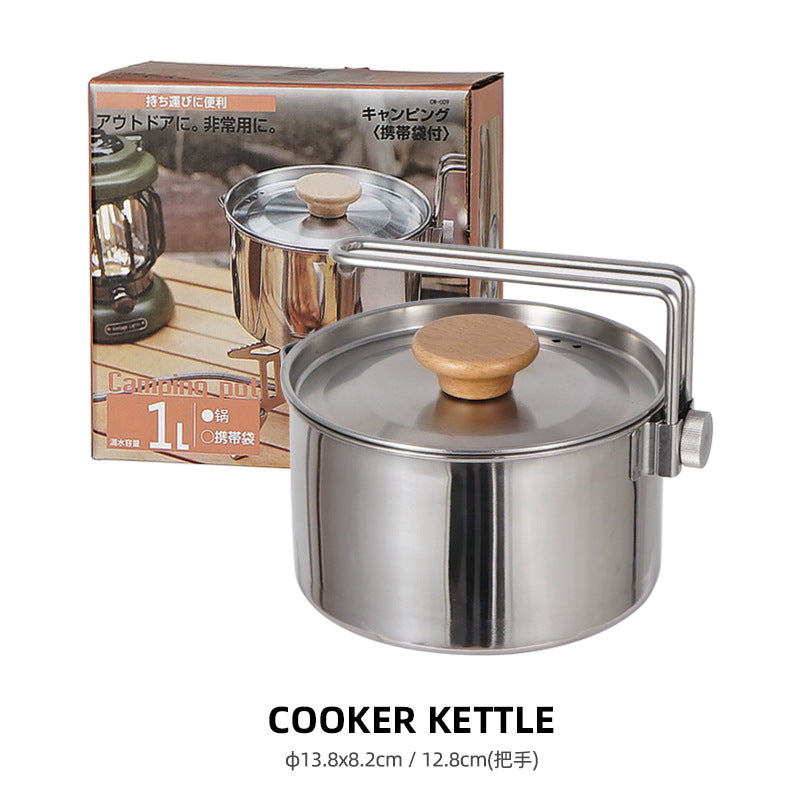 Outdoor 304 Stainless Steel Kettle - Portable Camping Coffee & Teapot