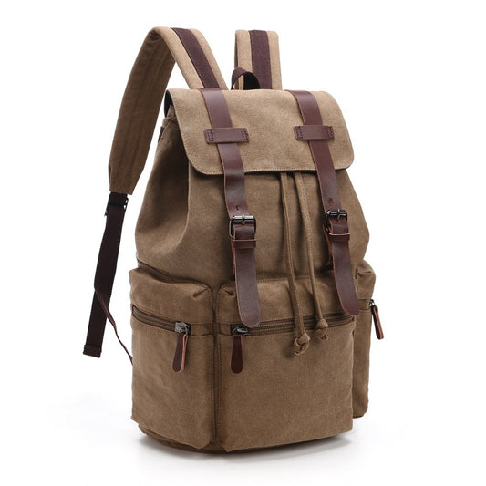 Durable Canvas Travel Backpack - Large Capacity Computer & Student School Bag