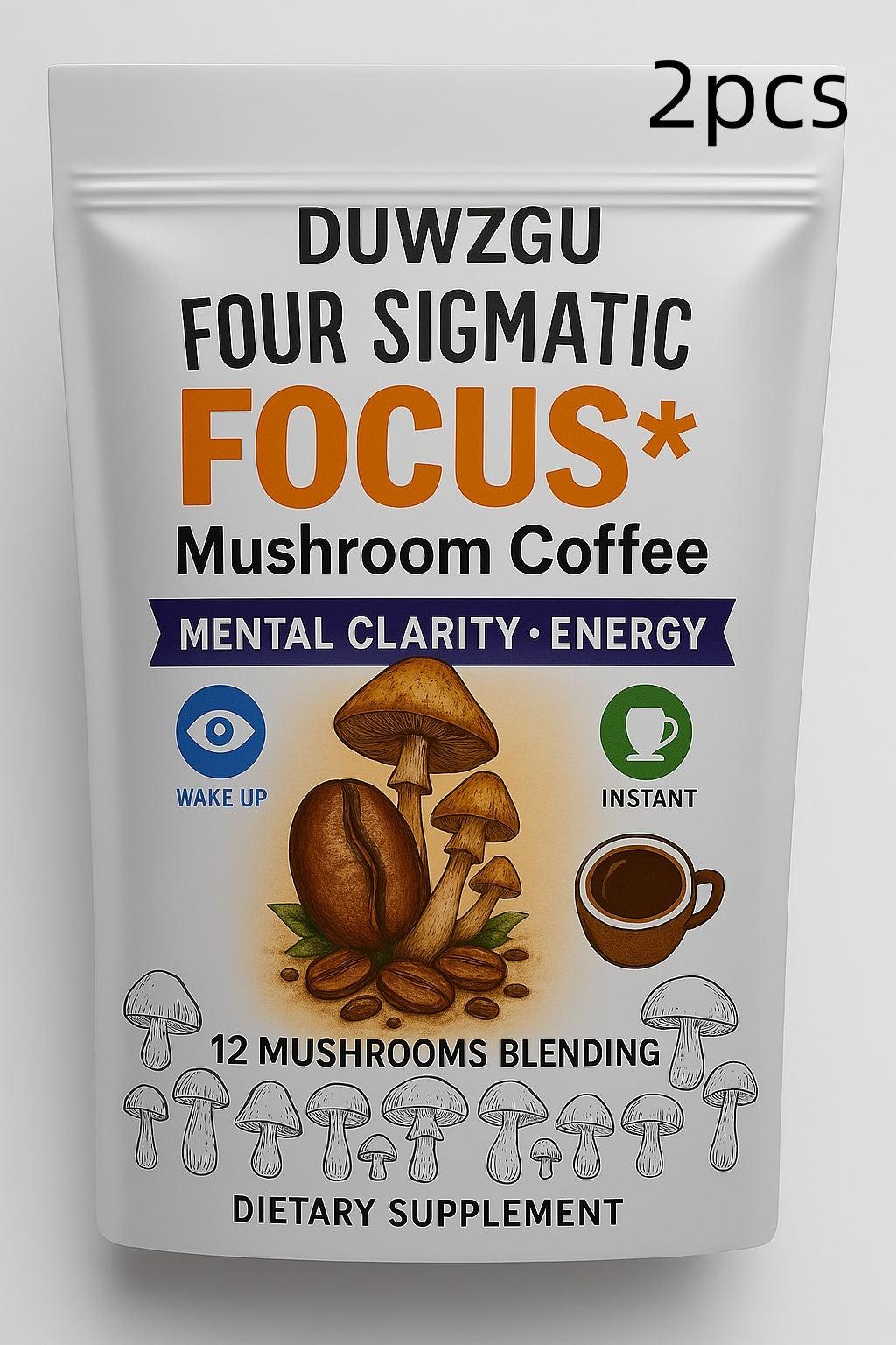 DUWZGU Mushroom Coffee Blend - Natural Energy & Focus Boost