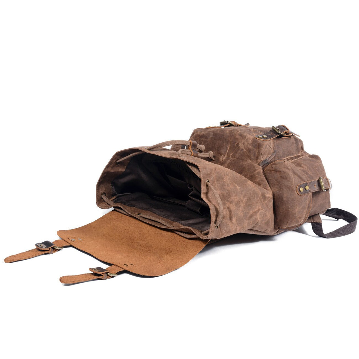 Men's Oil Wax Canvas Backpack - Retro Laptop, School & Travel Bag