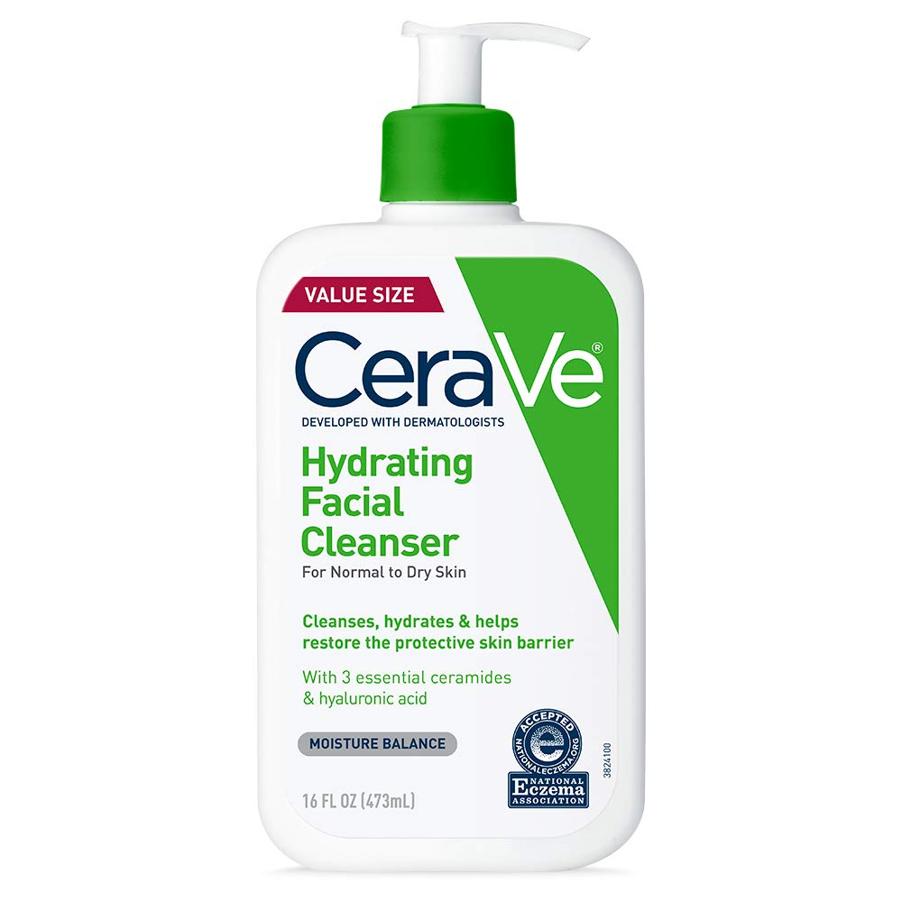 Facial Cleanser CeraVe® Hydrating Lotion 16 oz. Pump Bottle Unscented