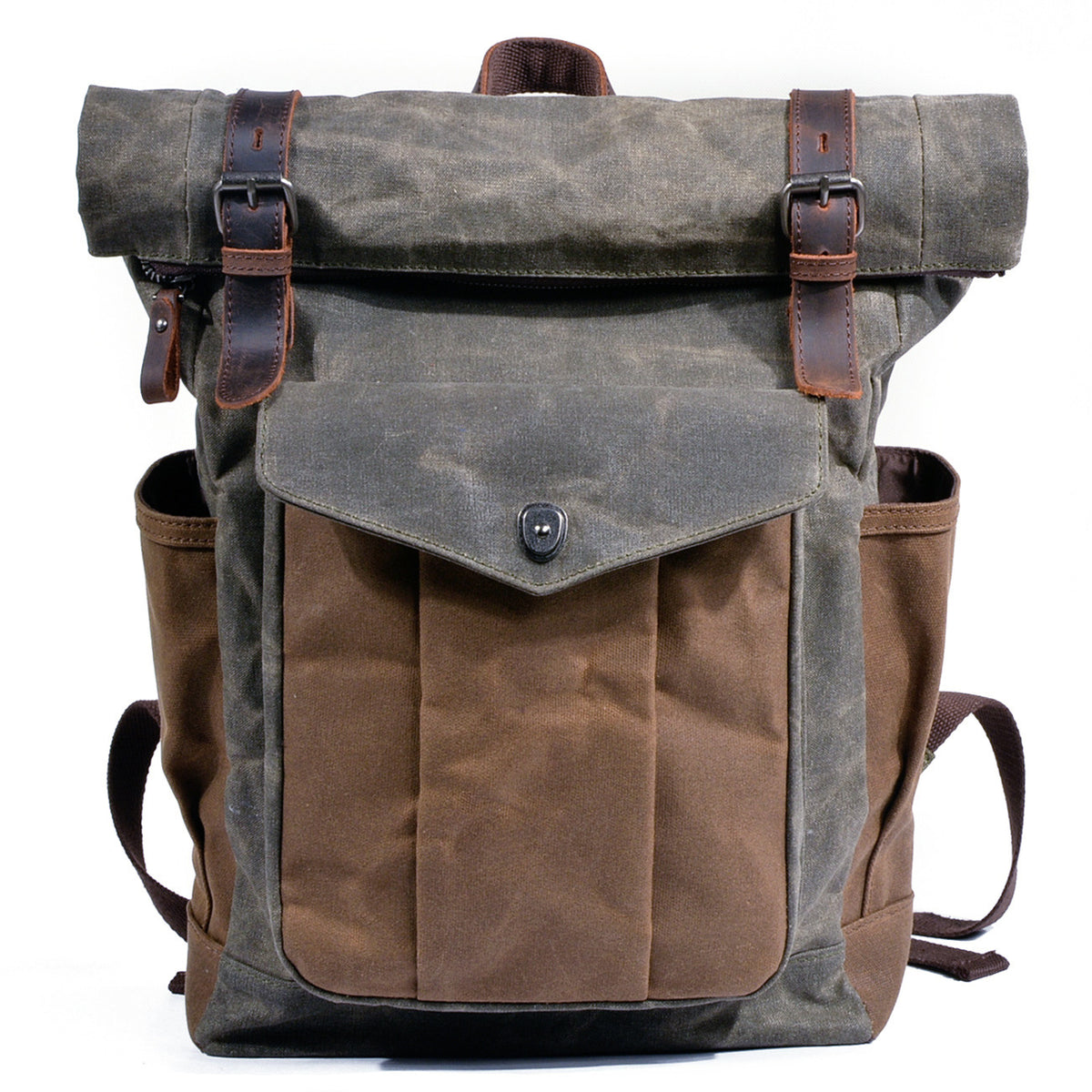 Men's Wax Canvas Backpack - Large Capacity Outdoor Hiking & Travel Bag