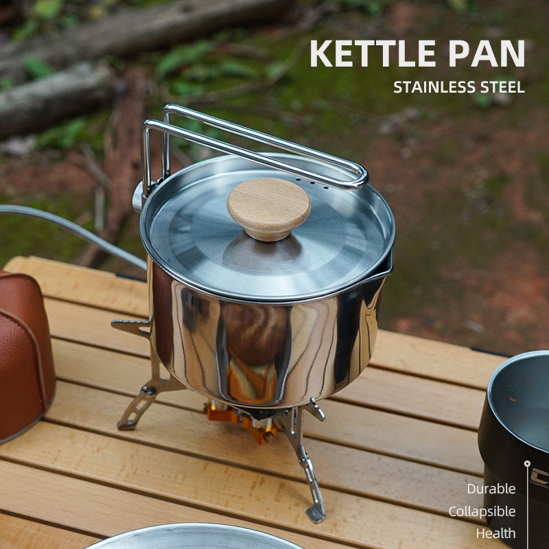 Outdoor 304 Stainless Steel Kettle - Portable Camping Coffee & Teapot