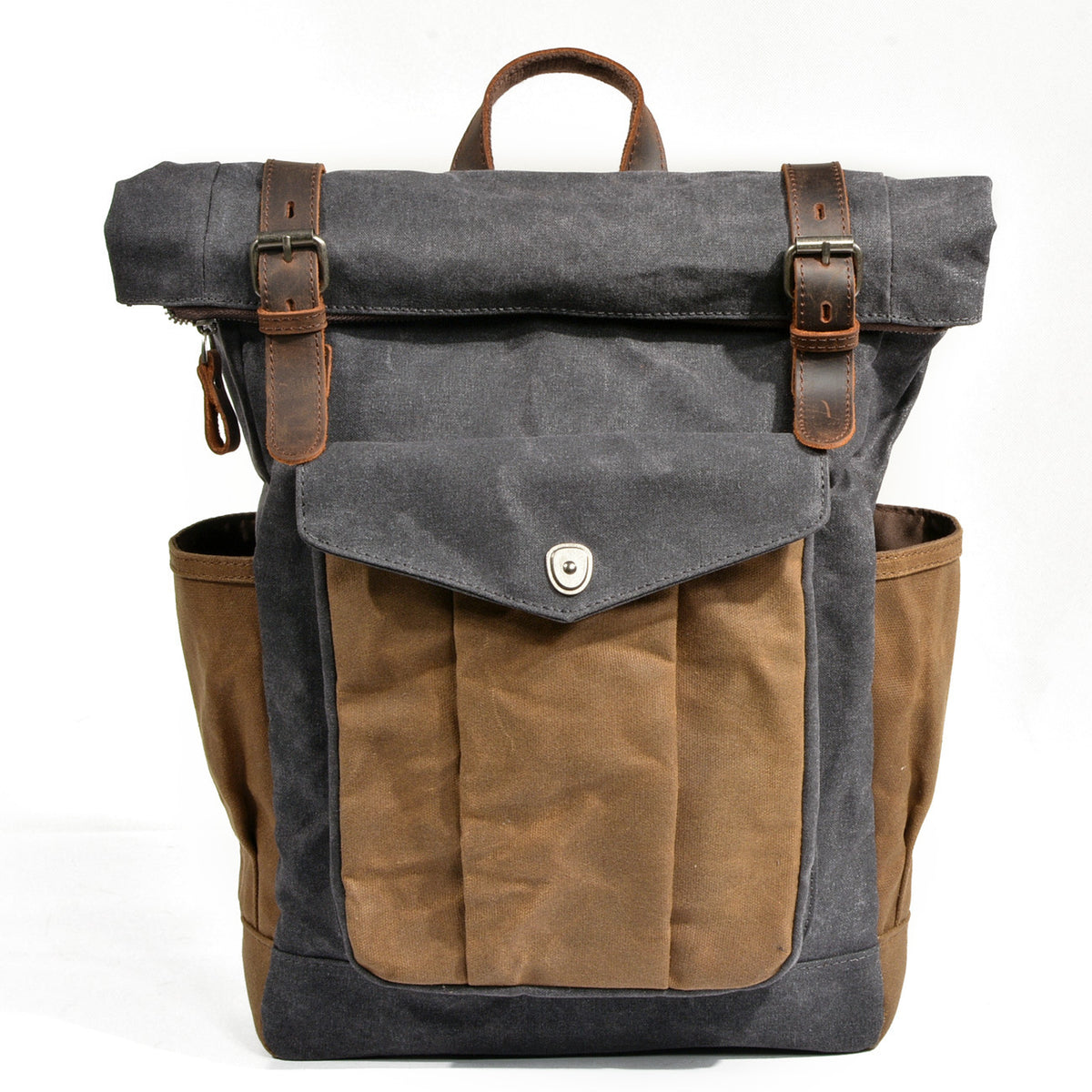 Men's Wax Canvas Backpack - Large Capacity Outdoor Hiking & Travel Bag