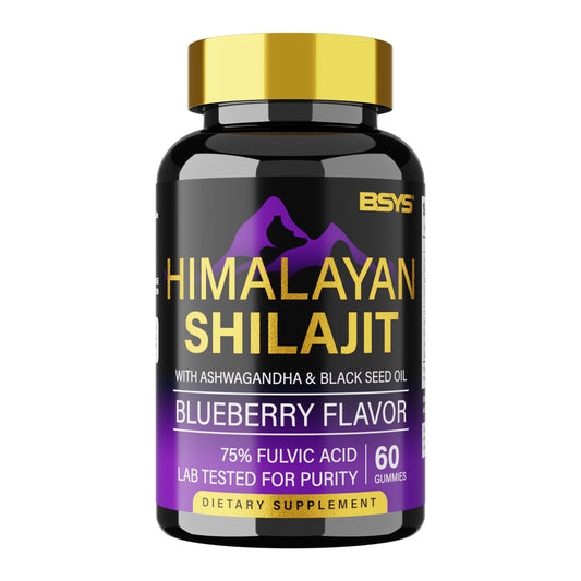 BSYS Shilajit Gummies for Energy - 60 Count Energy, Stamina & Vitality Support