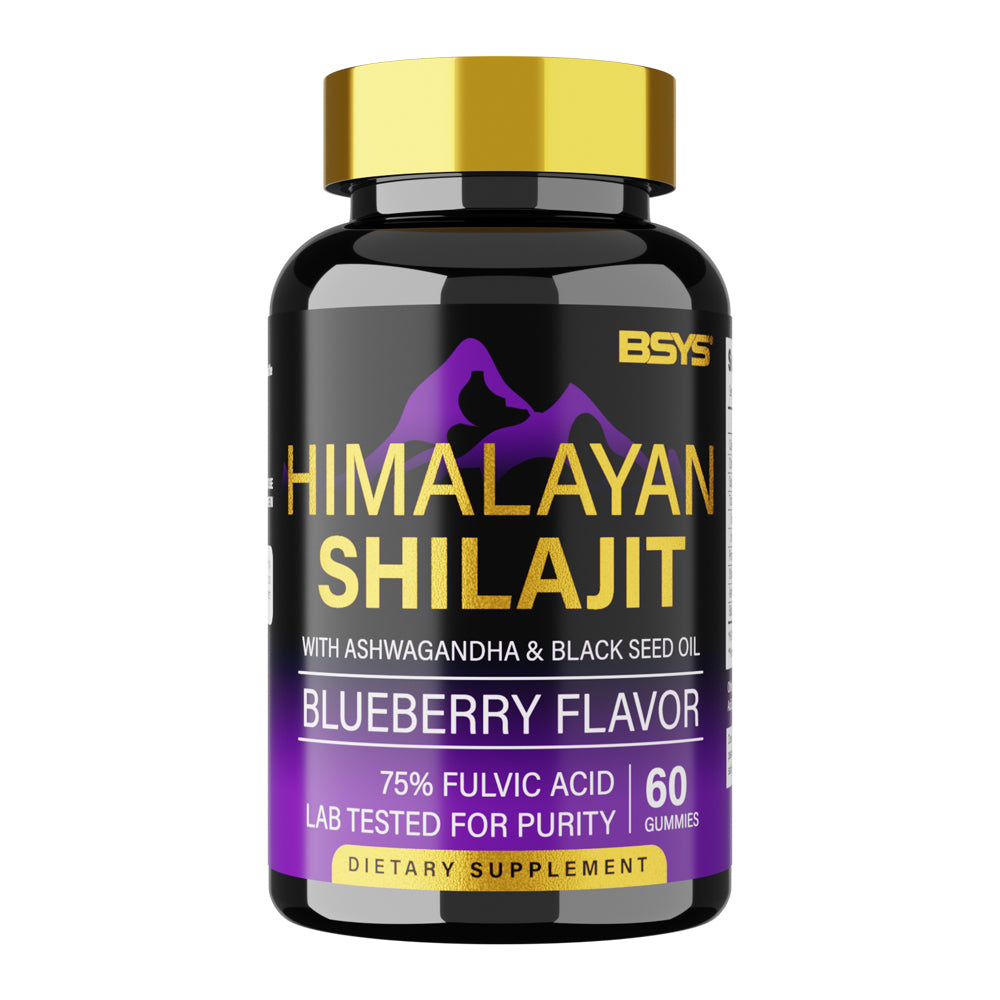 BSYS Shilajit Gummies for Energy - 60 Count Energy, Stamina & Vitality Support