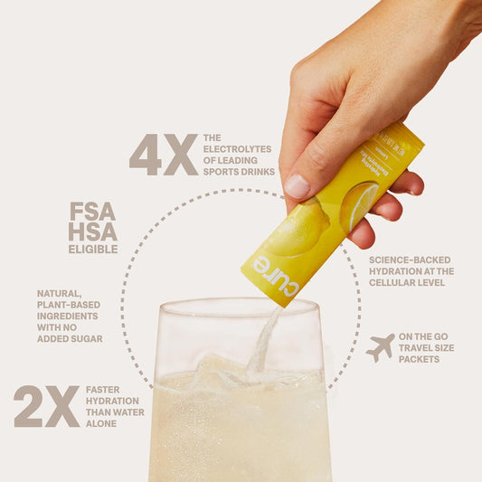 Oral Electrolyte Solution Cure® Lemonade Flavor 7.3 Gram Electrolyte