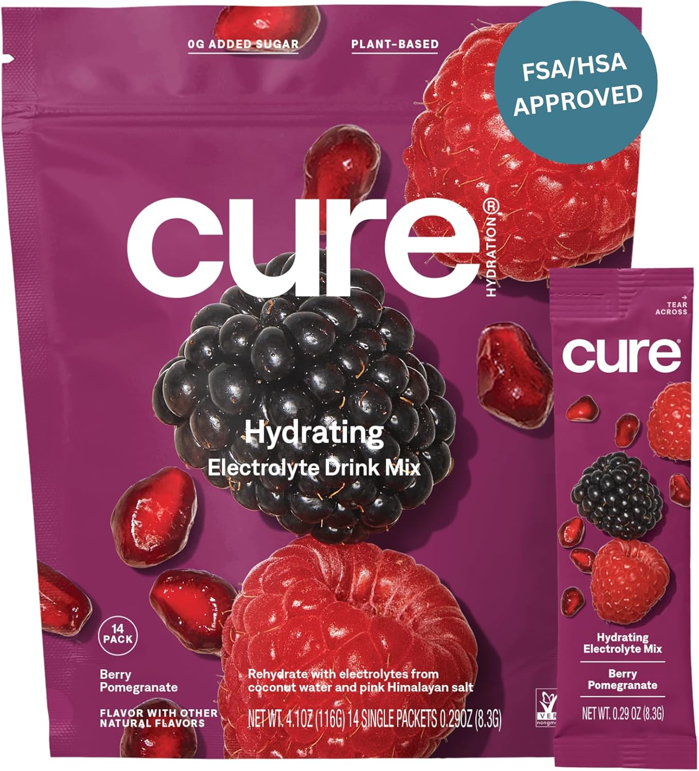 Oral Electrolyte Solution Cure® Berry Pomegranate 8.3 Gram Electrolyte
