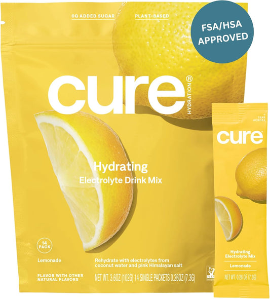 Oral Electrolyte Solution Cure® Lemonade Flavor 7.3 Gram Electrolyte