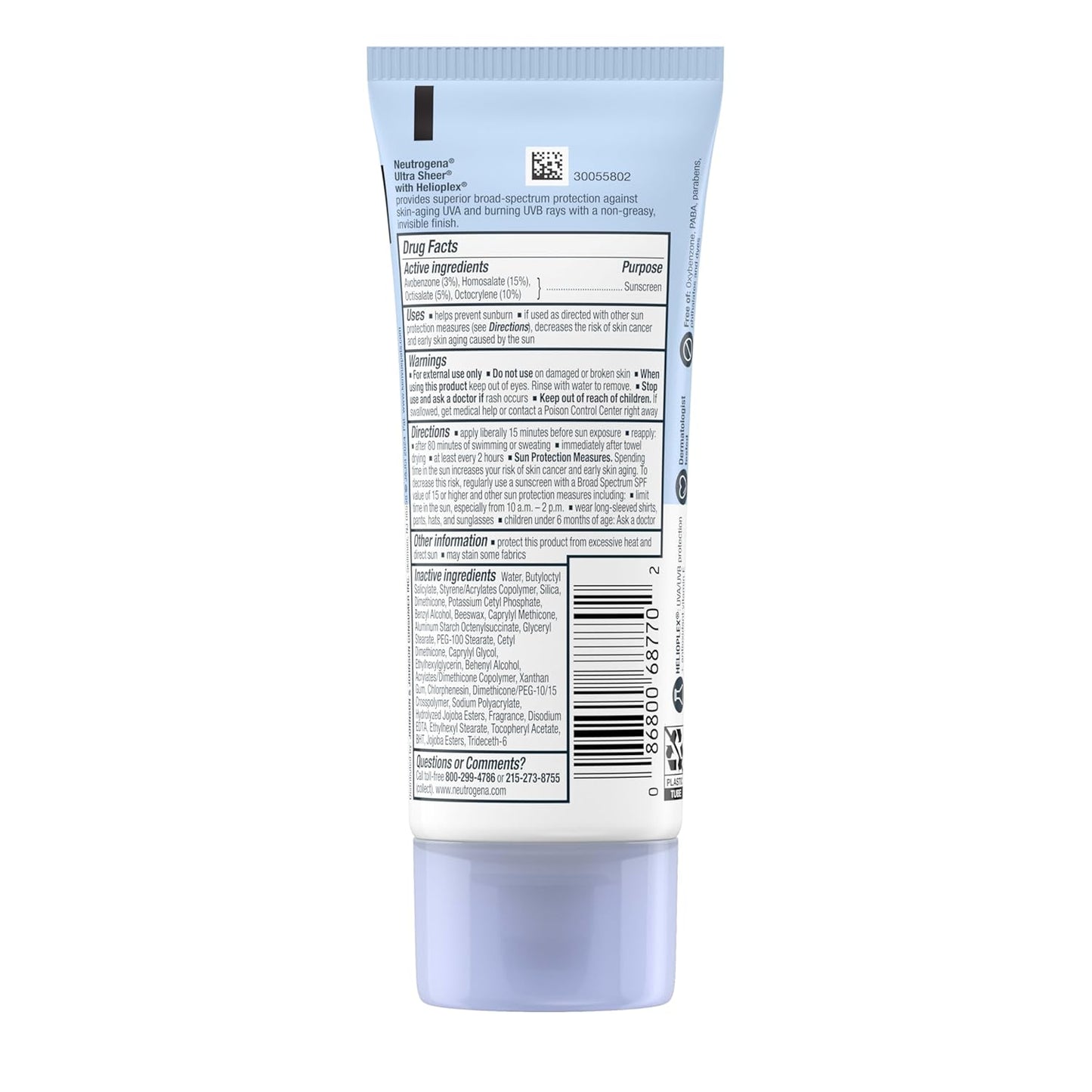 Sunblock Neutrogena® Ultra Sheer® SPF 70 Lotion 3 oz. Tube