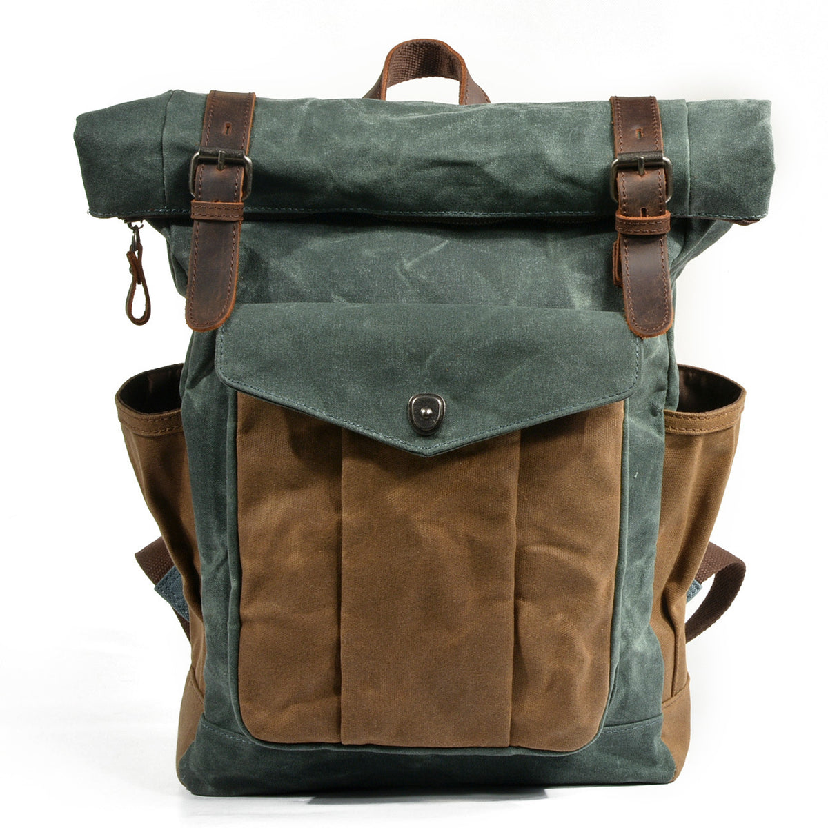 Men's Wax Canvas Backpack - Large Capacity Outdoor Hiking & Travel Bag