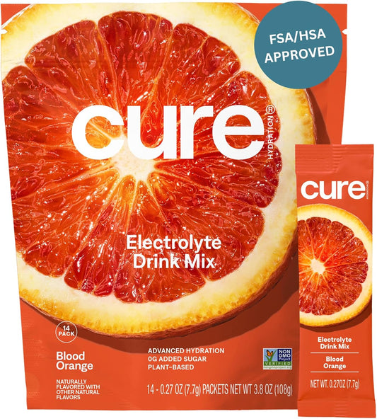 Oral Electrolyte Solution Cure Blood Orange Flavor 0.27 oz. Electrolyte