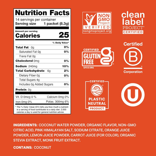 Oral Electrolyte Solution Cure Blood Orange Flavor 0.27 oz. Electrolyte