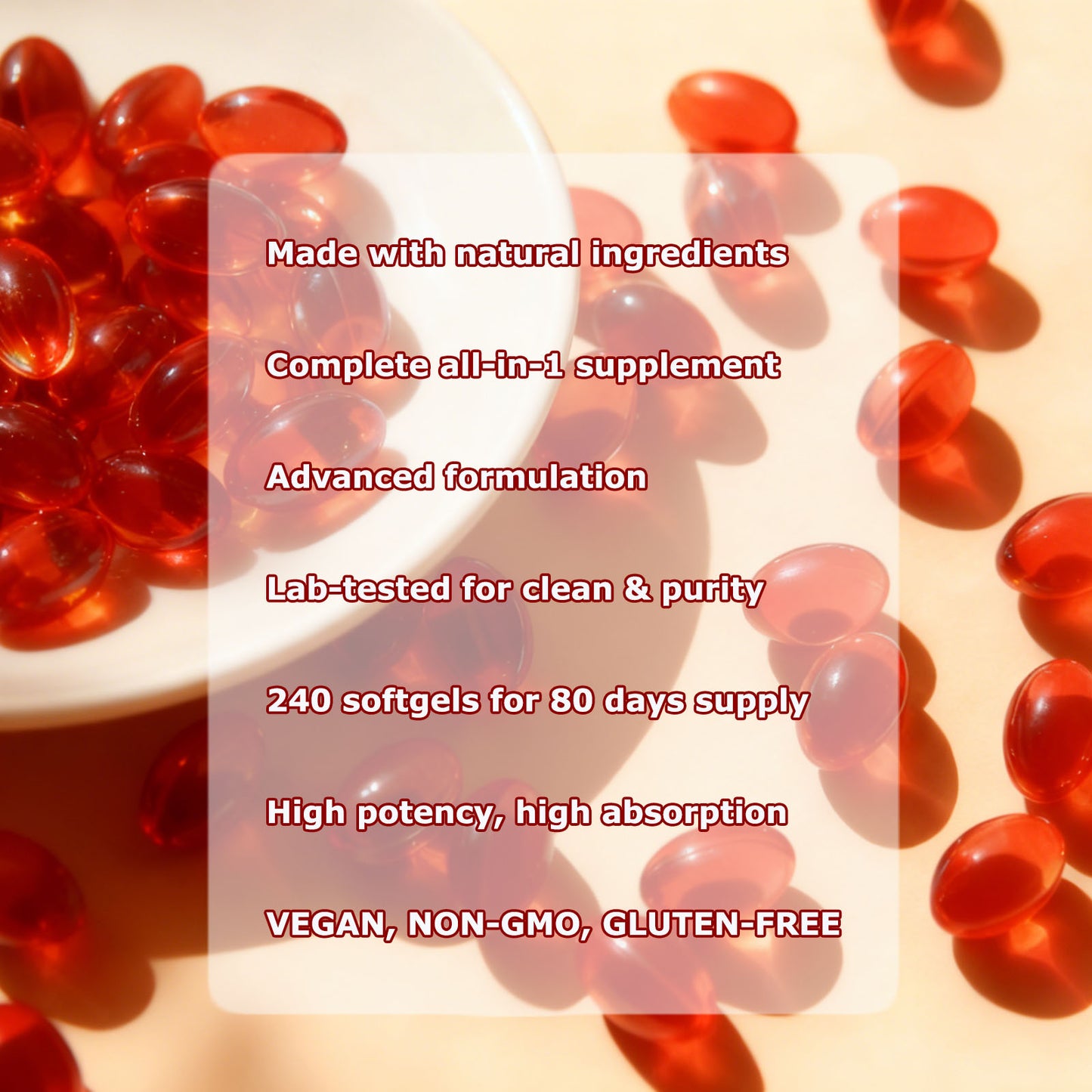 Chili Pepper Softgel Supplement for Vascular, Heart & Leg Vein Support - 240 Softgels