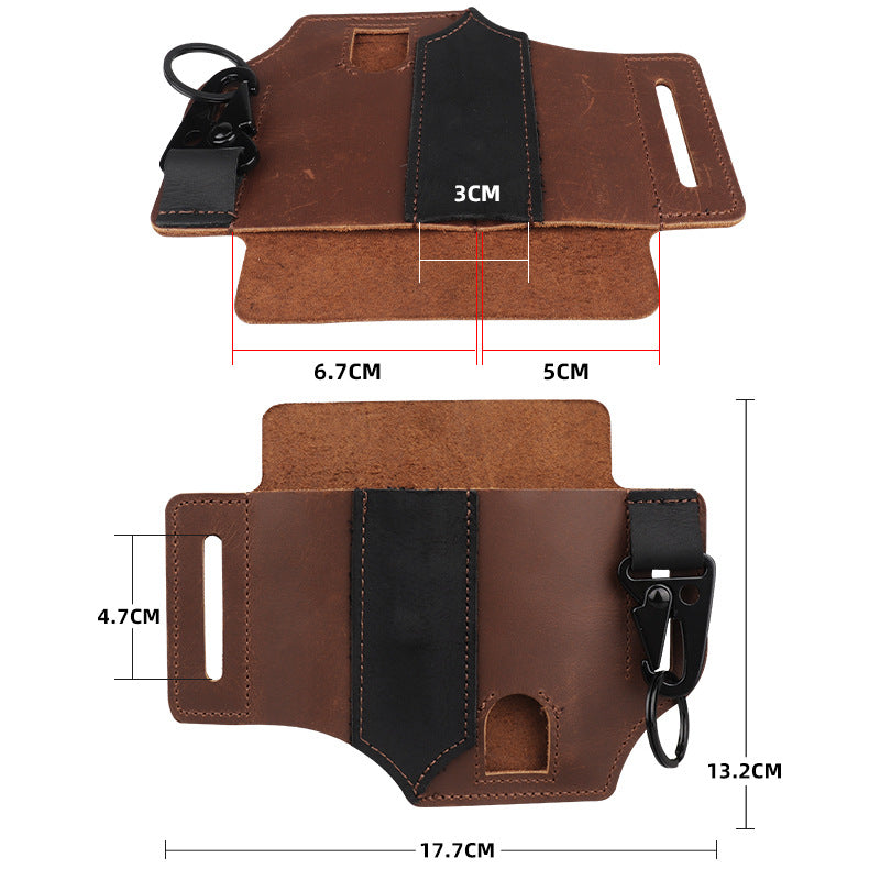 GEBWOLF Outdoor EDC Leather Multi-Function Tool & Knife Case