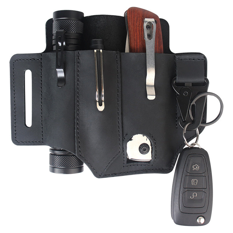 GEBWOLF Outdoor EDC Leather Multi-Function Tool & Knife Case