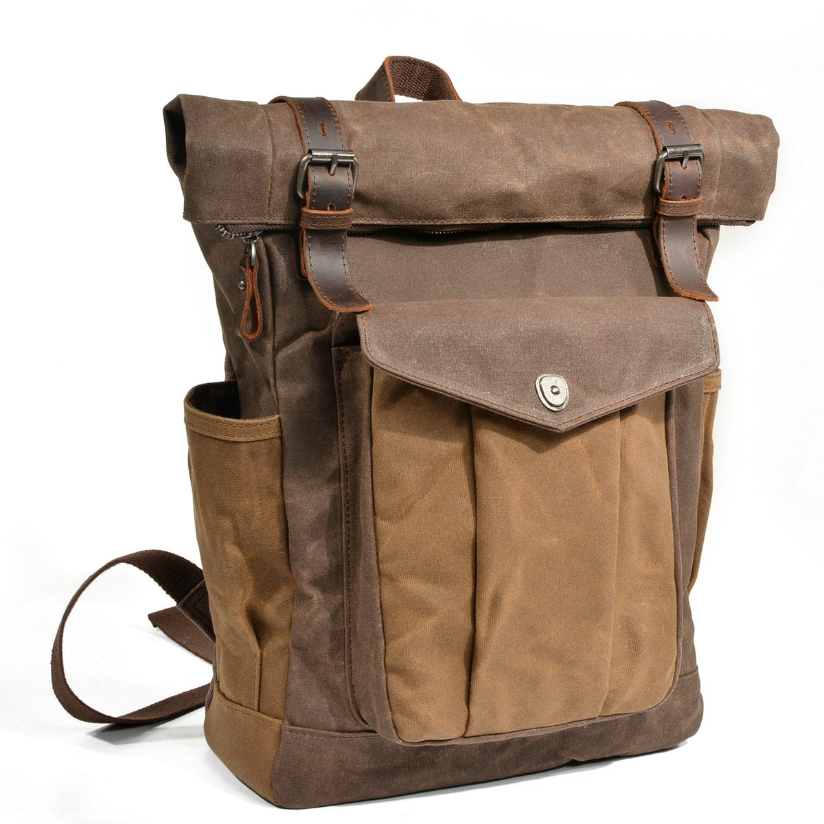 Men's Wax Canvas Backpack - Large Capacity Outdoor Hiking & Travel Bag