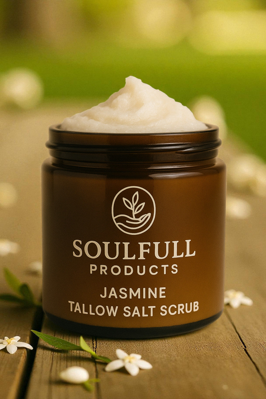 Jasmine Tallow Salt Scrub – Nourishing Exfoliating Body Scrub