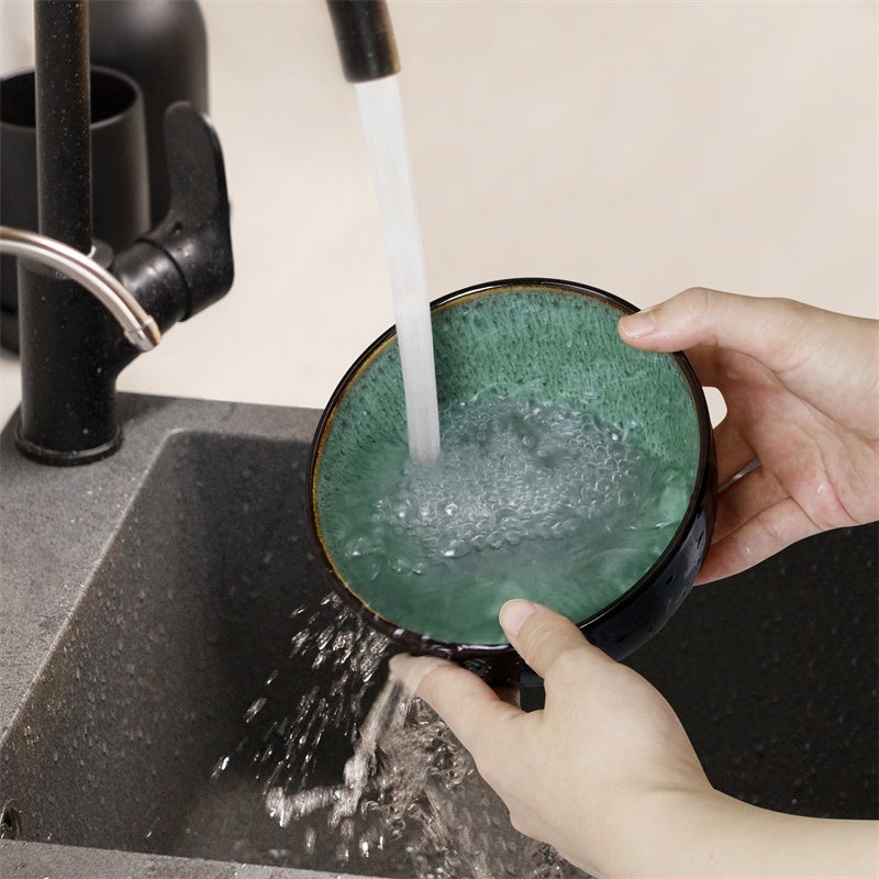 Creative Western Food  Kiln Change Peacock Green Bowl 24oz Bowl Set Of 4