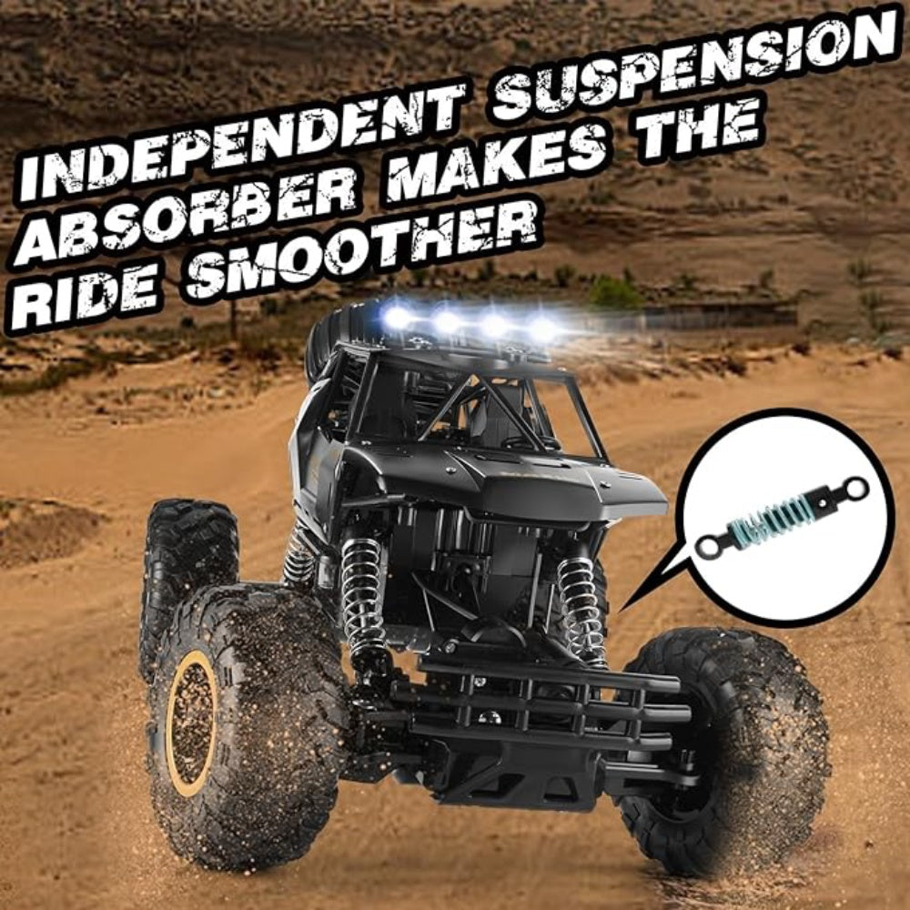 Rc Car Rock Crawler Rechargeable Off Road Truck 4WD , Metal Shell LED Headlights
