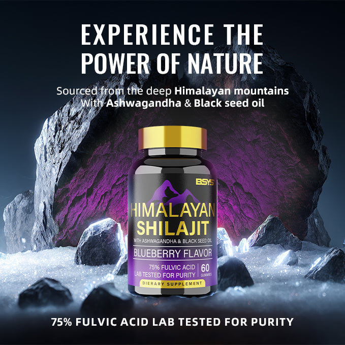 BSYS Shilajit Gummies for Energy - 60 Count Energy, Stamina & Vitality Support